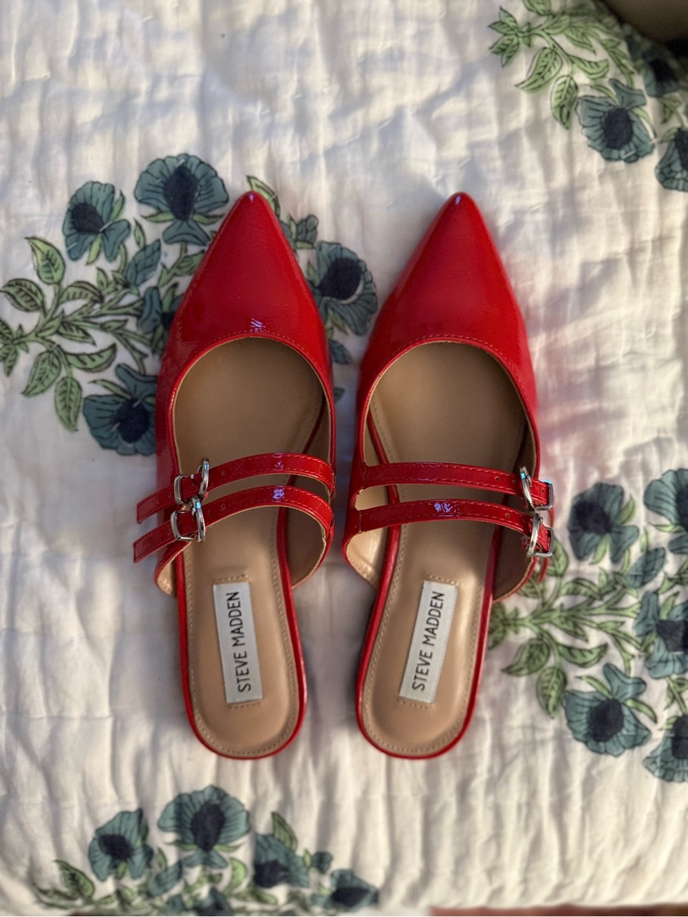 Steve Madden Red Patent Mules